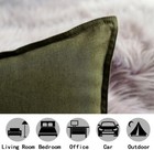 Cotton Linen Square Decorative Throw Pillow 20  X 12  Pack Of 1 Olive Green New