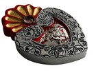Sacred Heart Milagro  Embossed Tin   Wood Exvoto - Virgin Guadalupe