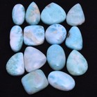 14 Pcs Natural Larimar Untreated 21mm-28mm Cabochon Top Quality Loose Gemstones