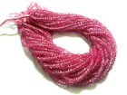 Pink Topaz Rondelle Faceted Beads 3 To 4mm 1 Strand 13 Inch Ag