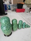  Vtg Matryoshka Folk-art Fairytale Russian Handmade Nesting Doll- Signed 7 Pce