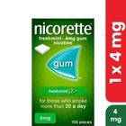 Nicorette Chewing Gum 4mg Freshmint 105 Pieces - Free Shipping  exp - 03 28 