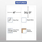 4  X 3-1 3  Laser ink Address Shipping Adhesive Labels 6 Per Sheet Blank 6 Up
