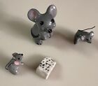 Vintage Hagen Renaker Figurine Set Of 3 Mice Family   Cheese Set Miniature