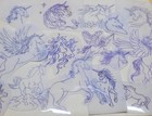 Used Vintage Acetate Stencil Of Unicorns Used By Red s Tattoo Studio Lot 2