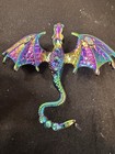Iridescent Multicolor Dragon Brooch Pin  Fantasy Dragon Theme Jewelry