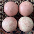 4 Pink White Swirl Marbled Vintage Candlepin Bowling Balls 2 5 Oz