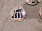 Lot Of 2 Beatles 1964 I Love John And Paul Pinback Button In Great Shape 3 5 