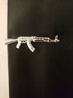 Machine Gun Rifle Tie Clip Clasp Silver Men s Jewelry Military Neck Tie Bar