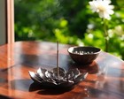 Lotus Incense Holder Elegant Zen Design  Stainless Steel Burner For Meditation