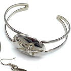 Vintage Sterling Silver Taxco Sand Dollar Cuff Bracelet  Earrings   Pendant Set