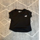 New Balance Kids Black Ribbed Short Sleeve Performance T-shirt Size M 5 6