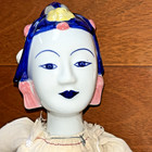 Vintage Chinese Porcelain Head Hands Feet Cloth Body Asian Doll Large 24   