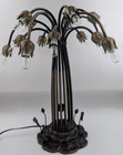Vintage Dale Tiffany Lily Pad Tulip Lamp 15 Light Arms Base Only 22 h No Shades