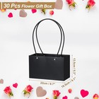 Paper Flower Gift Bags 30 Pcs Black Rectangular Tote Bag For Florist