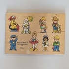 Vintage Fisher Price Occupations Wood Peg Puzzle 503 Complete