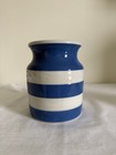 Tg Green Cornishware Rice Jar  Vintage Canister  Blue   White Stripes