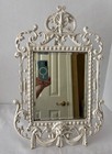 Antique Victorian Classical Style Table Mirror   White Painted Cast Iron C 1890