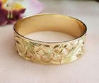 25mm Gold Engraved Hawaiian Heirloom Bangle Bracelet