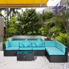 7pc Rattan Wicker Sofa Set Sectional Couch Cushioned Furniture Patio Outdoor