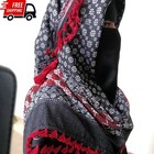 Traditional Palestinian Keffiyeh Scarf Unisex Shemagh Tassel Red Black Wrap