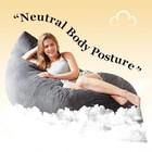 3 In 1 Big Bean Bag Chair For Adults  Large Giant Beanbag Chairs  Dark Grey