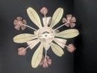 Vintage Toleware Flower 1-light Ceiling Light Fixture Untested Pink And White