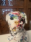 Ceramic Bulldog Bank Dog Sculpture Animal Splatter Paint Figure Coin Keeper Plug