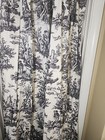 Waverly Country Life Black Ivory Toile 2 Pinch Pleat Drapes Curtains Lined 28x85