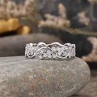 Moissanite Eternity Wedding Band 1 Ct Round Brilliant Cut Solid 14k White Gold