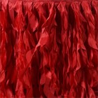 17 Ft Red Curly Taffeta Table Skirt Wedding Party Catering Trade Show Banquet