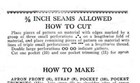 Vintage 1920 s Women s Mail Order Reproduction Apron Sewing Pattern  910 Sz L  