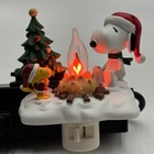 Peanuts Snoopy   Woodstock Christmas Tree Flickering Campfire Night Light In Box