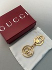 Gucci Charm Logo Gg Gold Design Keychain Gift Key Chain With Brand Manual In Box