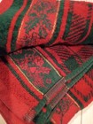 Vintage Christmas Hand Towel Cotton Red Green Plaid Hand Towel Tapestry Edge