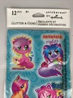 Hallmark Cat Kitten Stickers Glitter   Gems    anime Kittens    Stickeroni Vtg