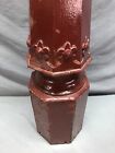Antique Decorative Shabby Red Wood Finial Top Newel Post 9x47 Chic Old 119-25b