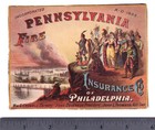 1876 Philadelphia Centennial Exposition Fire Insurance Rare Victorian Trade Card