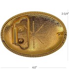 Western Plain Floral Belt Buckle Gold And Black Cowboy Cowgirl Rancher Style