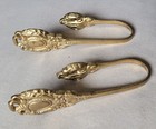 Pair Vintage Antique French Brass Curtain Tie Backs Bow Laurel Leaf Holdbacks