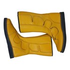 Wrestling Long Boots  100  Original Leather   Handmade Loop Style Mustard Yellow