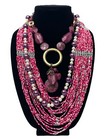 Jewelry Lot Purple Pink Punch Glass Beads Sparkle Retro Vintage New Mix  so Fun 