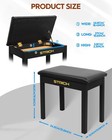 Strich Keyboard Bench With Storage Padded Seat Wooden Bookcase Stool Piano Chair