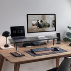 Dual-monitor-stand-riser-for-desk Adjustable Length 32-40 Inch   large Desktop Com