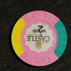 Unc 1980s Trump Castle Casino  2 50 Chip Atlantic City New Jersey Green Yellow