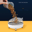 2 In 1 Stainless Steel Tilted Raised Pet Cat Food Water Bowl Elevated Stand Dog