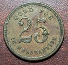 Trade Token Hale   Geery Kiowa Ks Kansas Good For 25 Merchandise 26 8mm Brass