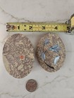 Vintage Stone Trinket Box With Top Oval Floral Design Jewelry Trinket Container