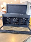 Wolf British Racing Triple Watch Winder With Storage - Black