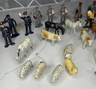 Vintage Barclay Lead Figures Toys Lot Skaters   Skiers   People   Animals